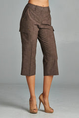 Women's Linen Capris Chocolate 2 Capris - Tophatter Daily Deals