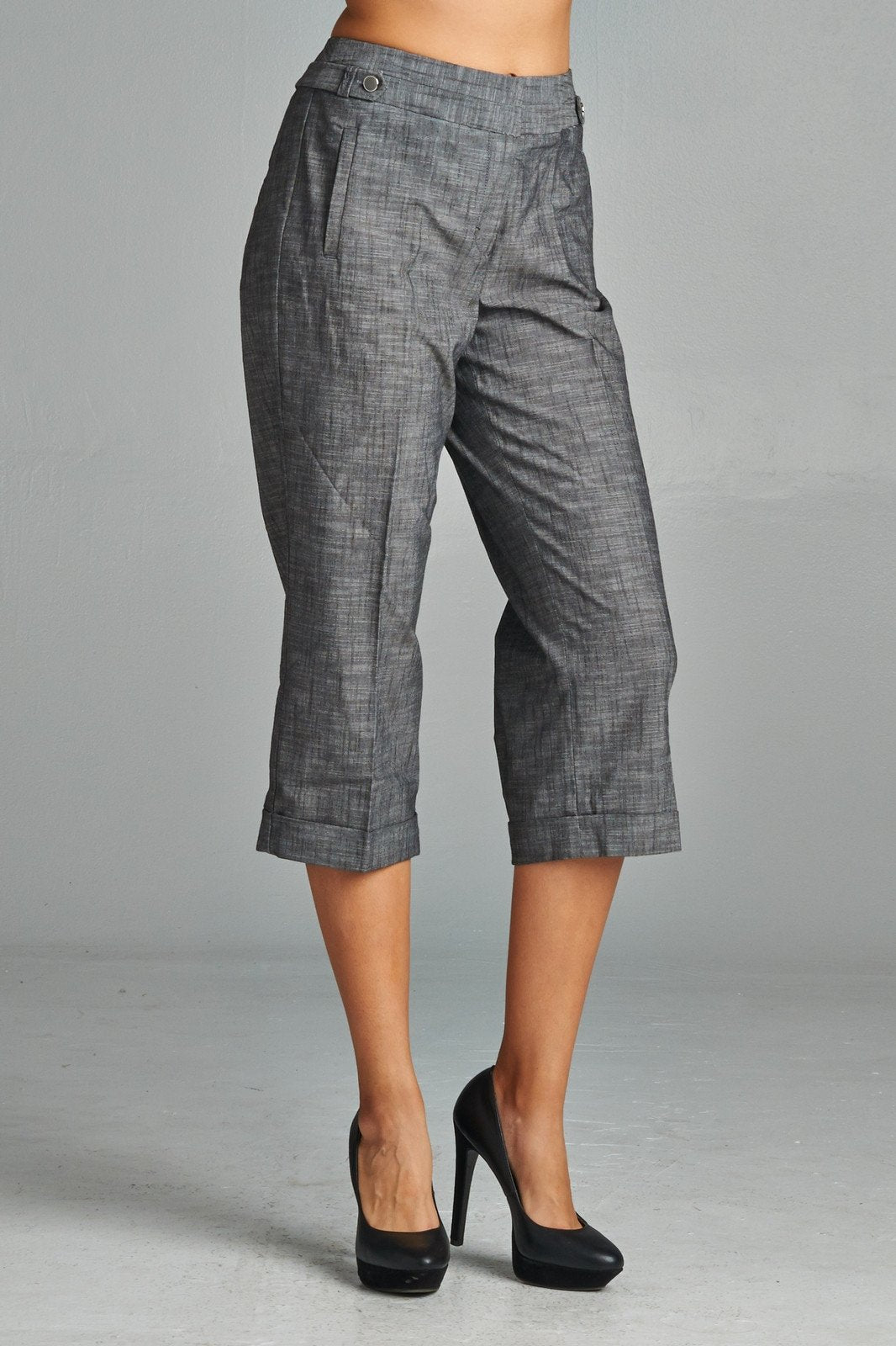 Women's Linen Capris Black 37 Capris - Tophatter Daily Deals