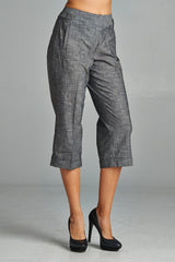 Women's Linen Capris Black 37 Capris - Tophatter Daily Deals