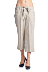 Larry Levine Linen Capris New Stone Capris - Tophatter Daily Deals