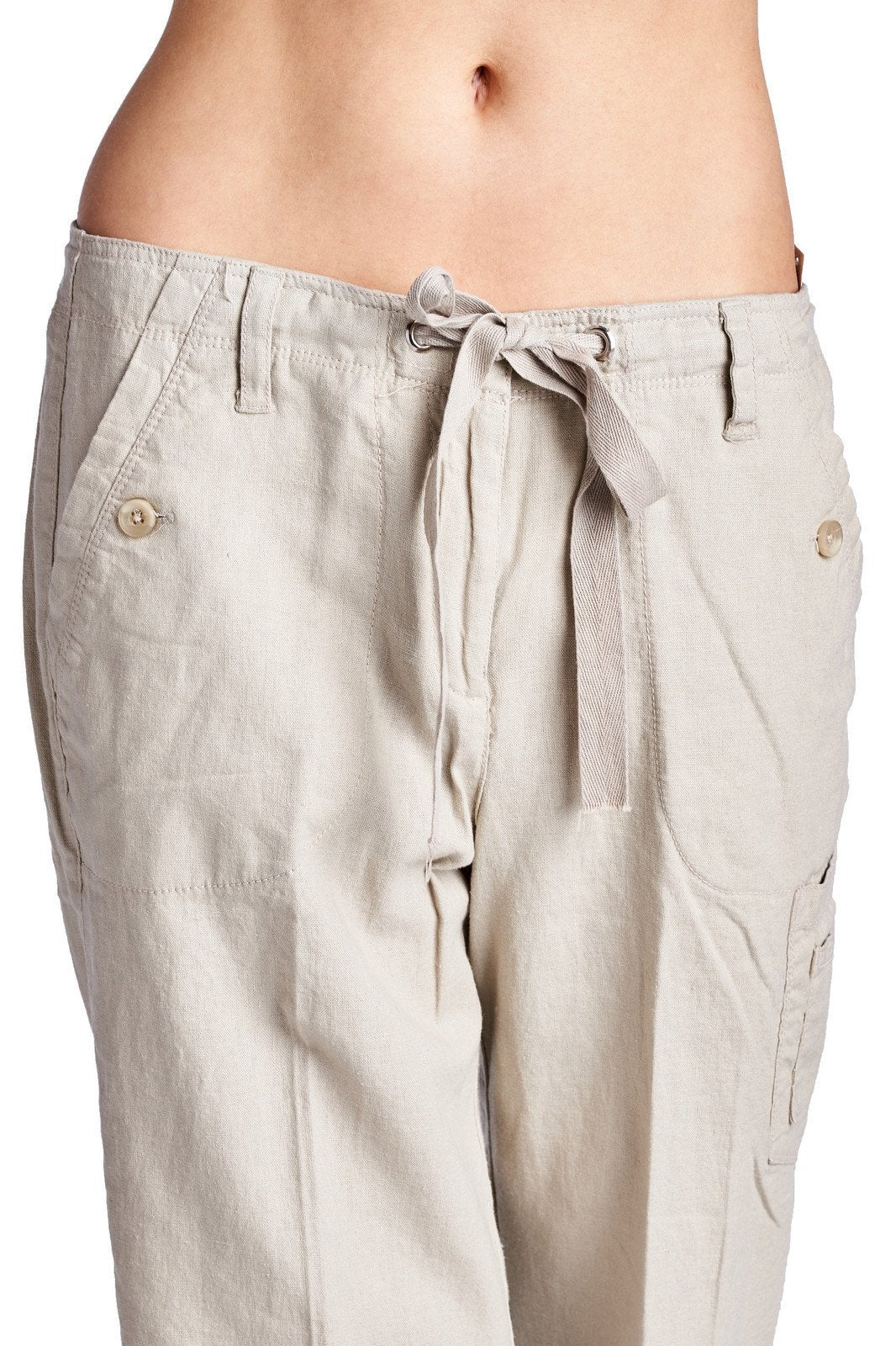Larry Levine Linen Capris Capris - Tophatter Daily Deals