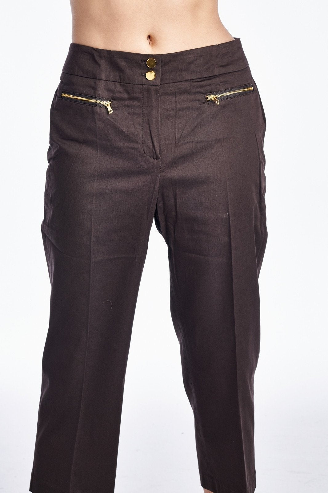 Larry Levine Front Zipper Capris Capris - Tophatter Daily Deals