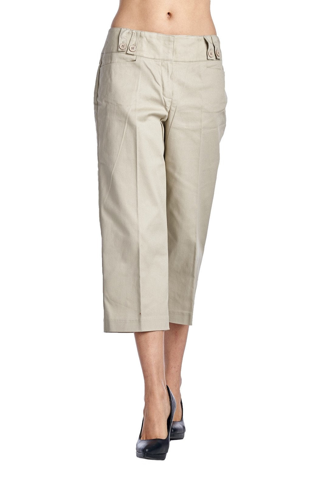 Larry Levine Stretch Capris New Stone Capris - Tophatter Daily Deals