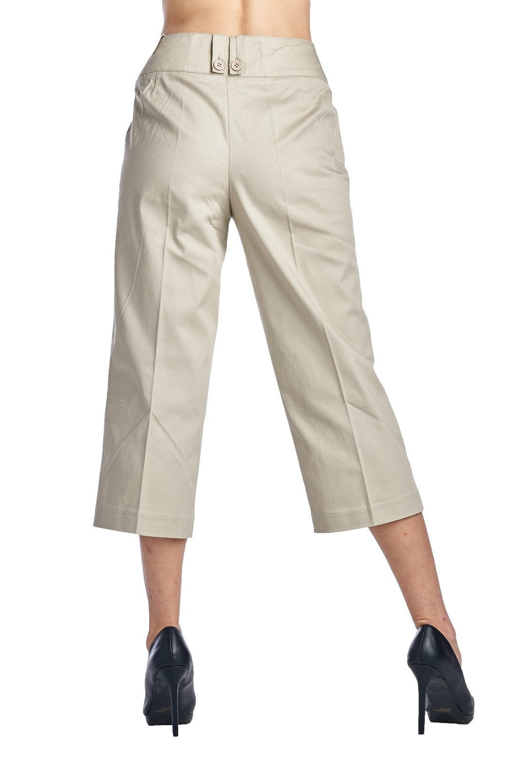 Larry Levine Stretch Capris Capris - Tophatter Daily Deals