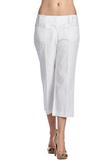Larry Levine Stretch Capris White Capris - Tophatter Daily Deals