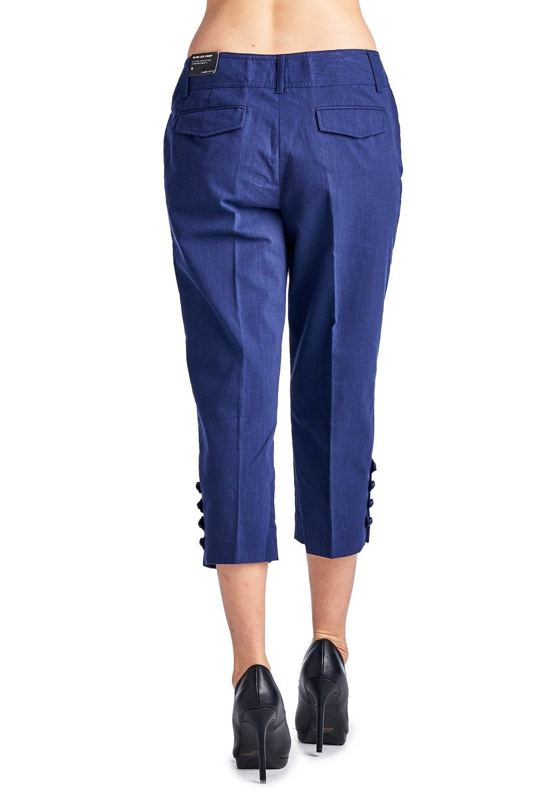 Larry Levine Ocean Blue Stretch Capris Capris - Tophatter Daily Deals