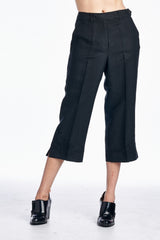 Larry Levine Capris with Tonal Embroider at Hem Capris - Tophatter Daily Deals