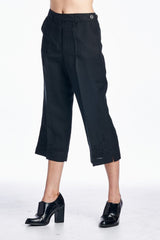 Larry Levine Capris with Tonal Embroider at Hem Capris - Tophatter Daily Deals