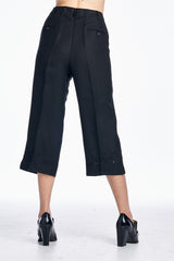 Larry Levine Capris with Tonal Embroider at Hem Capris - Tophatter Daily Deals