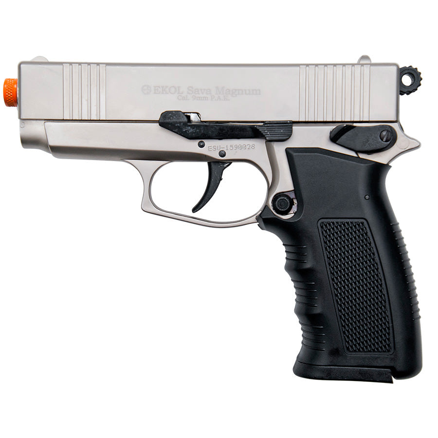 Sava Magnum Blank Front Firing Pistol Satin Finish - Tophatter's Inc. Weapons Store Online Collectible Weapons - Tophatter Daily Deals
