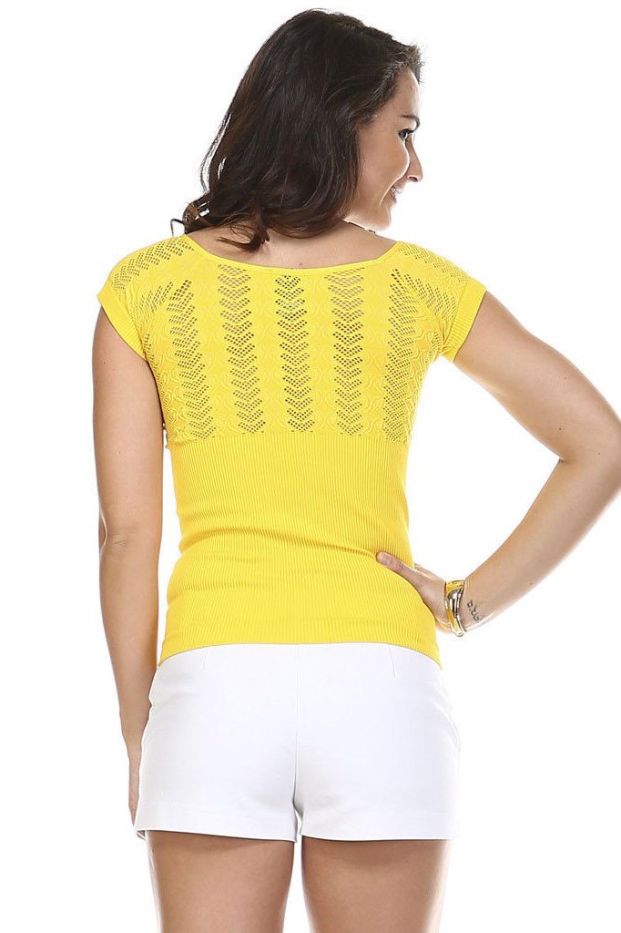 Women's Textured Knit Stretch Cap Sleeve Top Tops - Tophatter Daily Deals