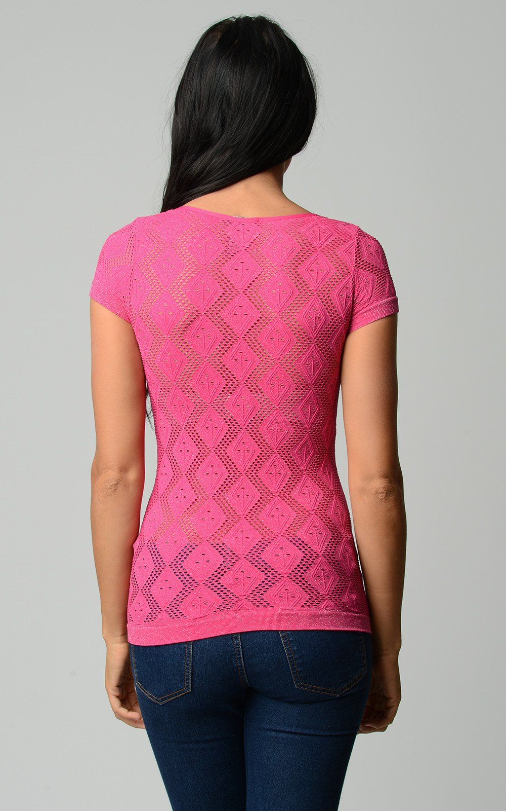 Women's Textured Knit Stretch Glitter Top Tops - Tophatter Daily Deals