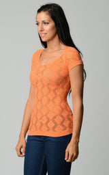 Women's Textured Knit Stretch Glitter Top Tops - Tophatter Daily Deals