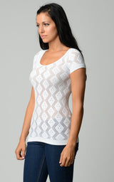 Women's Textured Knit Stretch Glitter Top Tops - Tophatter Daily Deals
