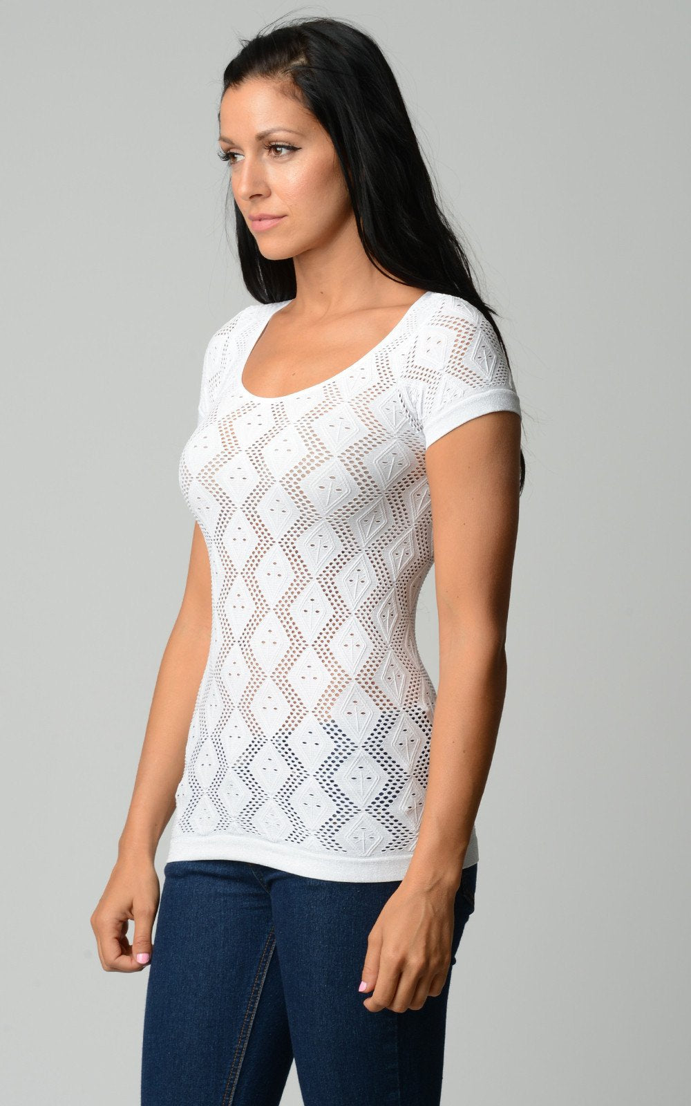 Women's Textured Knit Stretch Glitter Top Tops - Tophatter Daily Deals