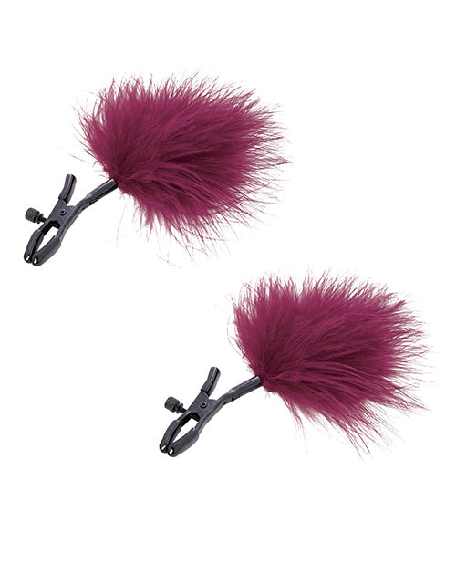 S&M Enchanted Feather Nipple Clamps Burgundy Nipple Clamps - Tophatter Daily Deals