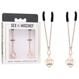 Sex & Mischief Brat Pearl Adjustable Nipple Clips – Set of 2 Clips > Sex Toys > Nipple Clamps - Tophatter Daily Deals