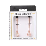 Sex & Mischief Brat Pearl Adjustable Nipple Clips – Set of 2 Clips > Sex Toys > Nipple Clamps - Tophatter Daily Deals