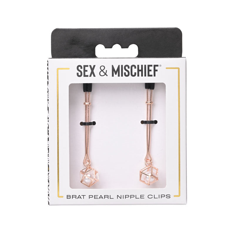 Sex & Mischief Brat Pearl Adjustable Nipple Clips – Set of 2 Clips > Sex Toys > Nipple Clamps - Tophatter Daily Deals