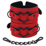 Sex & Mischief Amor Handcuffs in Red Vegan Leather > Bondage Gear > Restraints - Tophatter Daily Deals