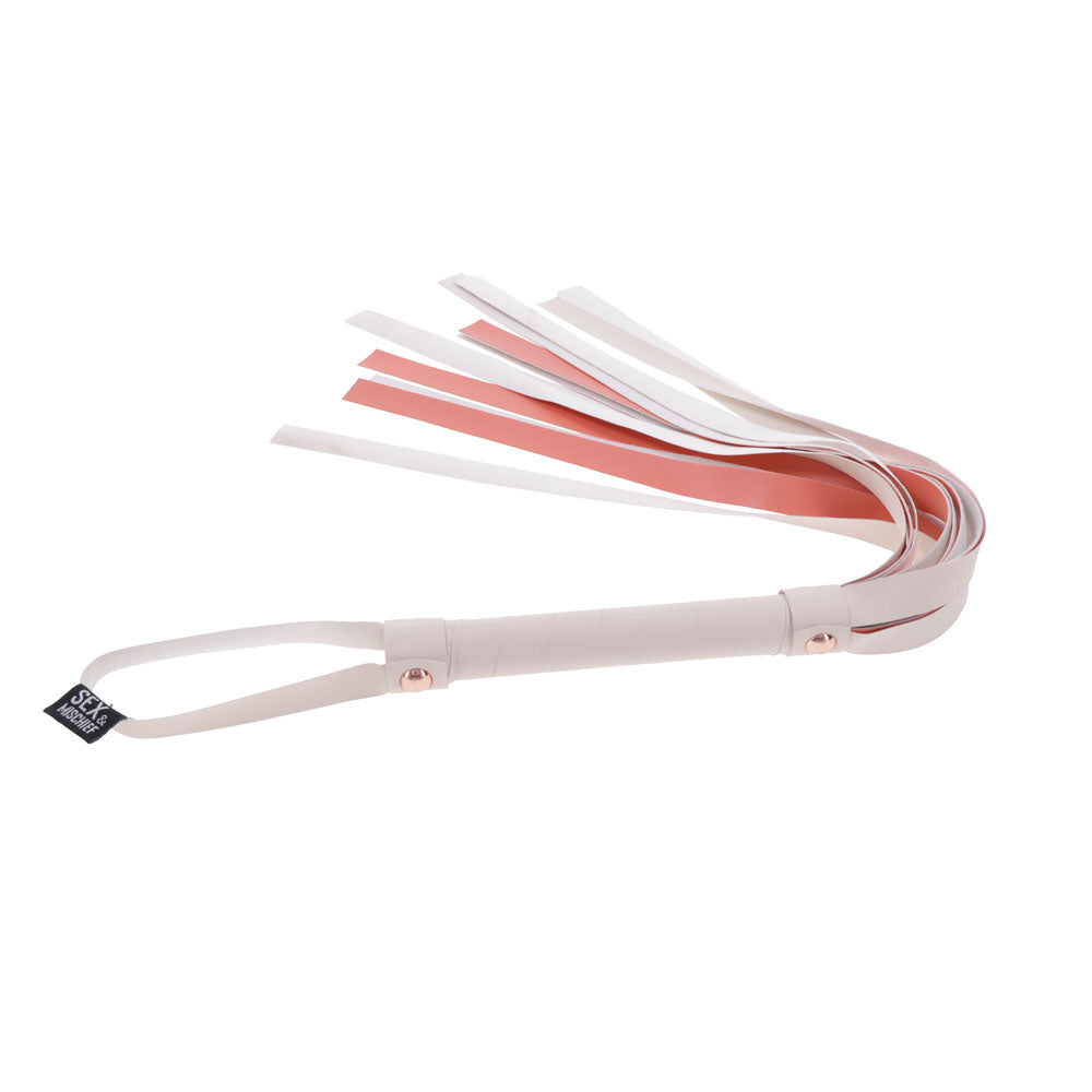 Sex & Mischief Peaches n CreaMe Stripe Flogger 80 cm - Peach Whip > Bondage Gear > Whips & Floggers - Tophatter Daily Deals