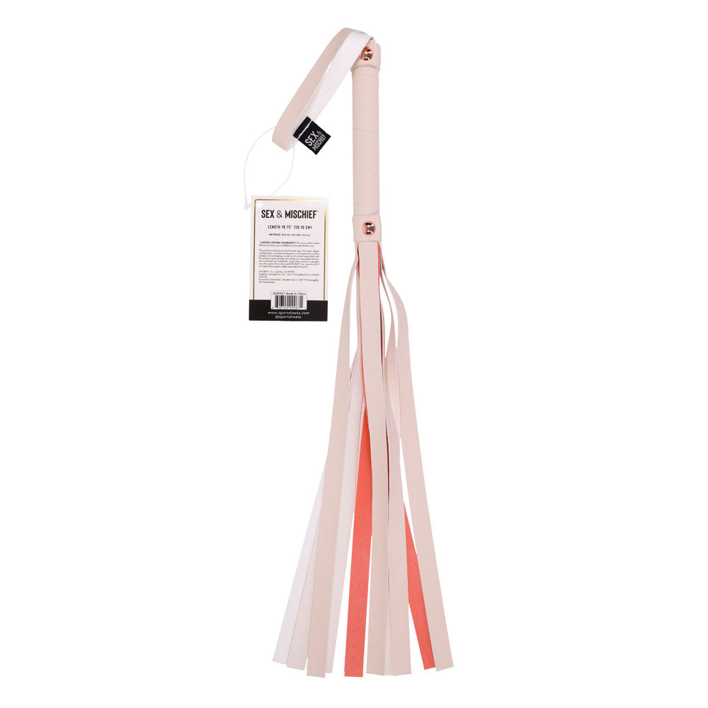 Sex & Mischief Peaches n CreaMe Stripe Flogger 80 cm - Peach Whip > Bondage Gear > Whips & Floggers - Tophatter Daily Deals