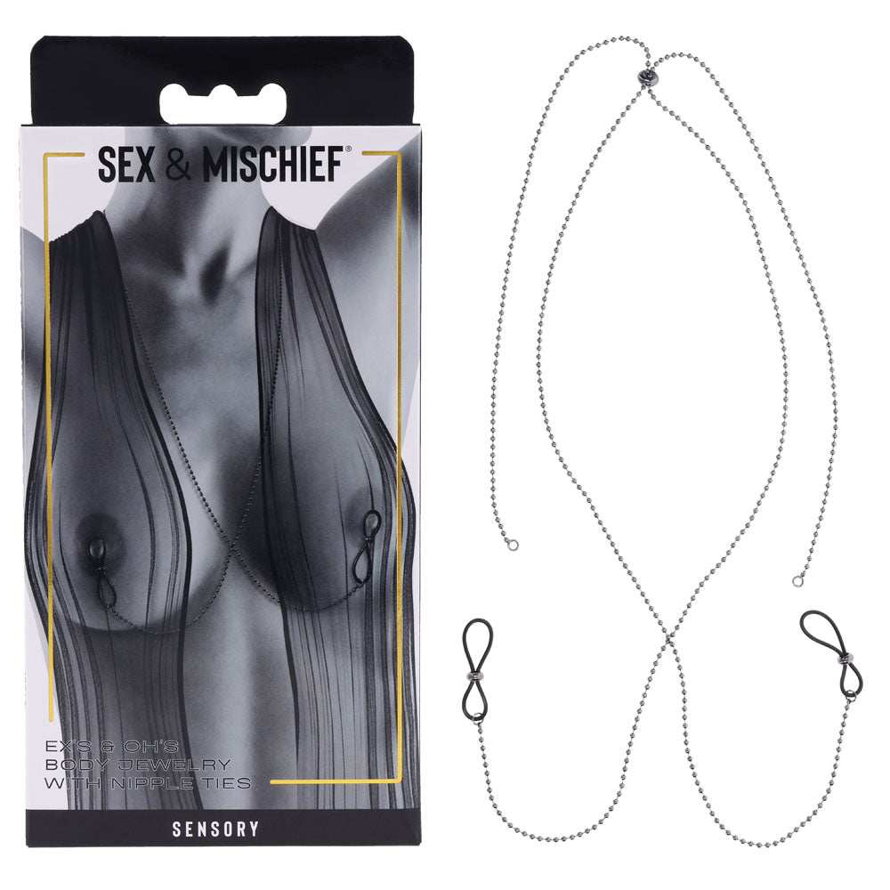 S&M Exs & Ohs Body Jewelry Nipple Ties Metal Chain Adjustable > Sex Toys > Nipple Clips - Tophatter Daily Deals