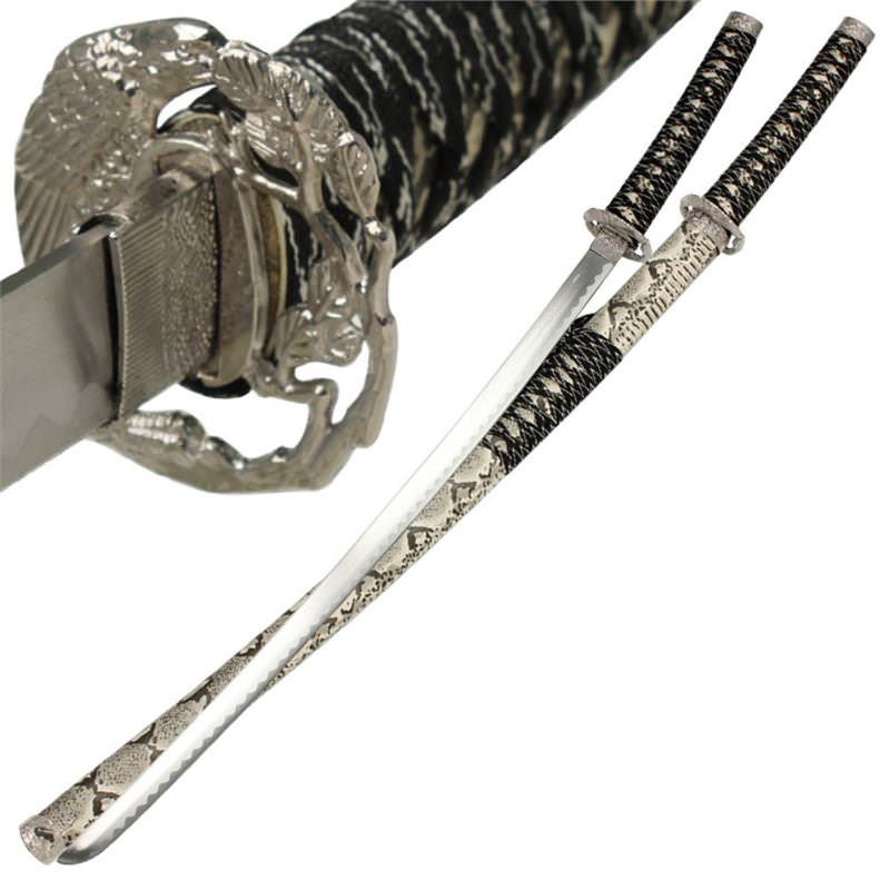 Serpent Cursed Japanese Samurai Katana Sword Collectible Weapons - Tophatter Daily Deals