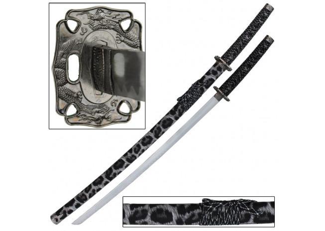 Snow Leopard Japanese Samurai Katana Sword swords - Tophatter Daily Deals
