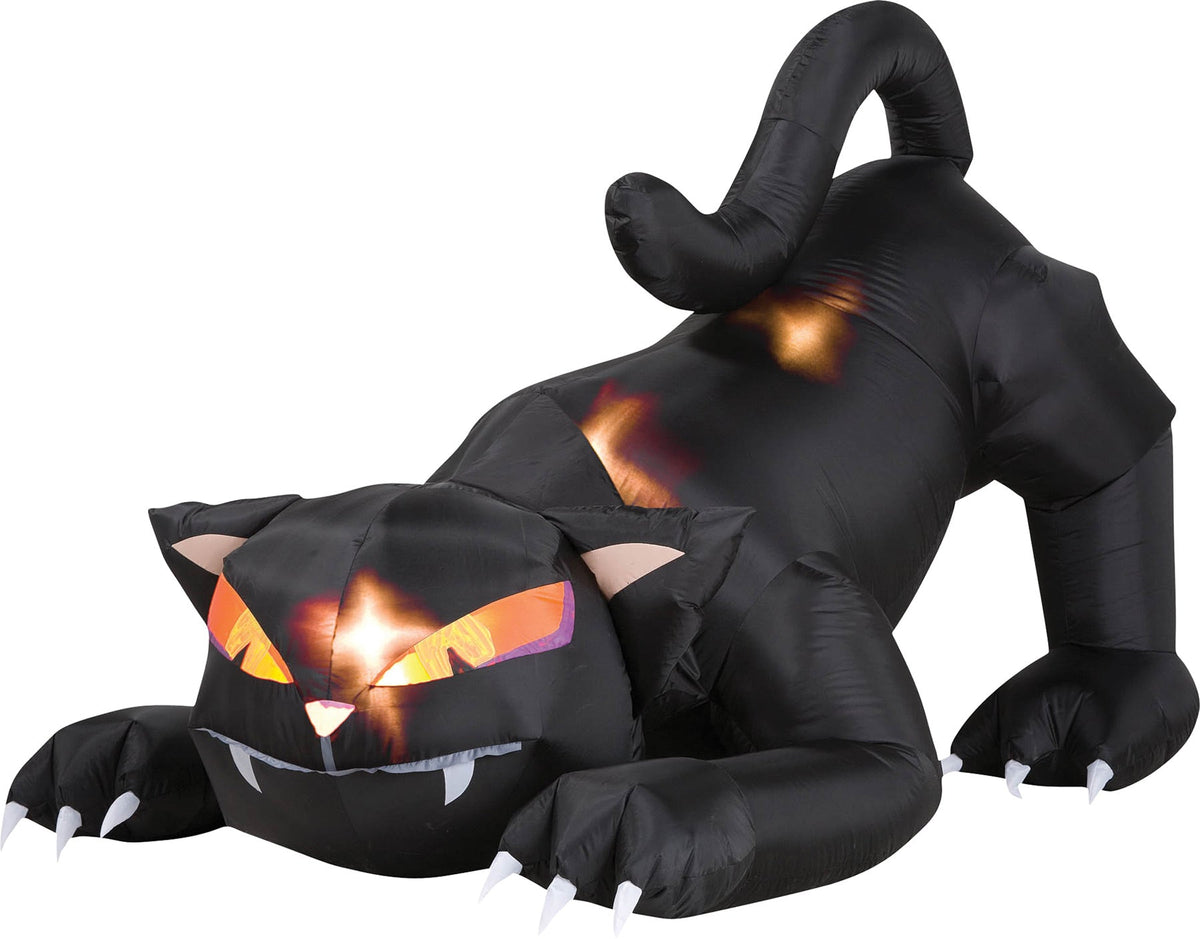 Airblown Black Cat with Turning Head Animated Halloween Inflatable Decorations - Tophatter Daily Deals