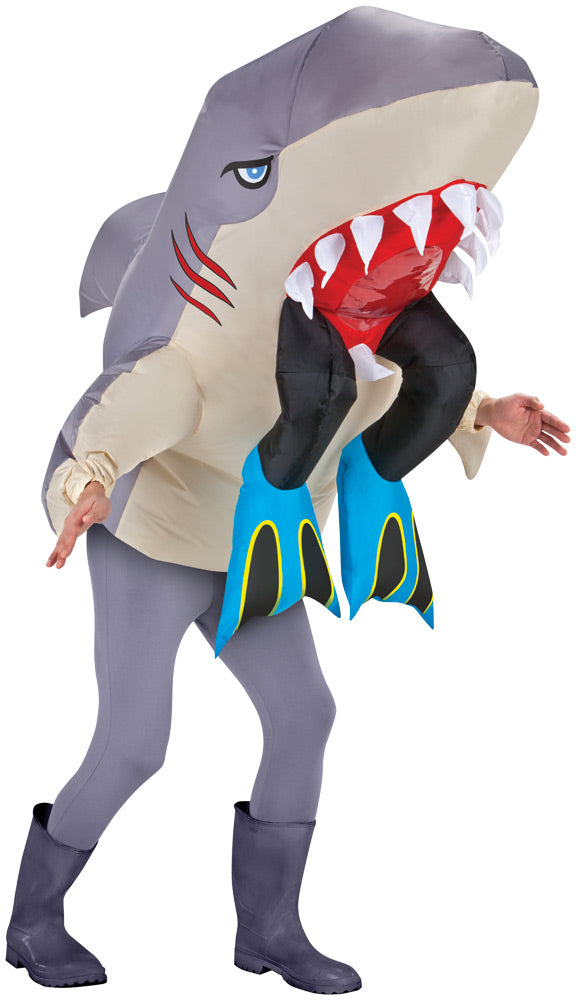 Adult Shark Head with Legs Inflatable Costume Halloween Inflatable Decorations - Tophatter Daily Deals