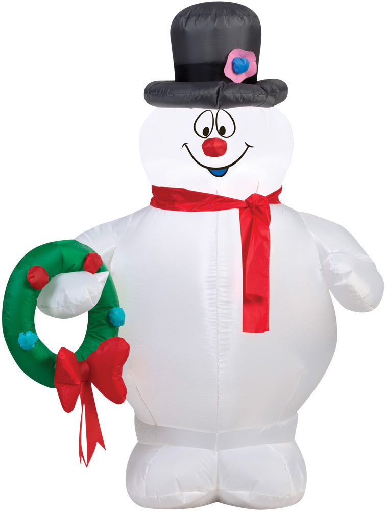 Airblown Frosty Holding Wreath Halloween Inflatable Decorations - Tophatter Daily Deals