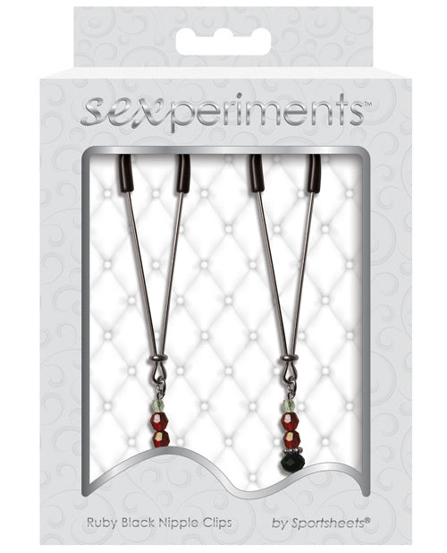 Sexperiments Ruby Black Nipple Clamps Nipple Clamps - Tophatter Daily Deals
