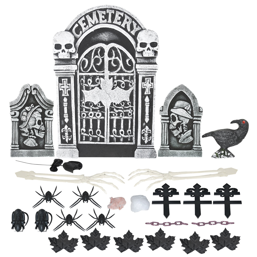 Tombstone Set 24 Pcs Halloween Graveyard Decorations - Tophatter Daily Deals