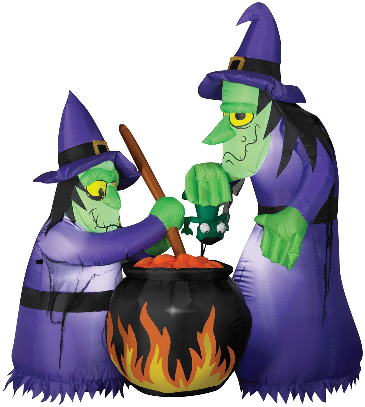 Airblown Double Bubble Witches with Cauldron Inflatable Halloween Inflatable Decorations - Tophatter Daily Deals