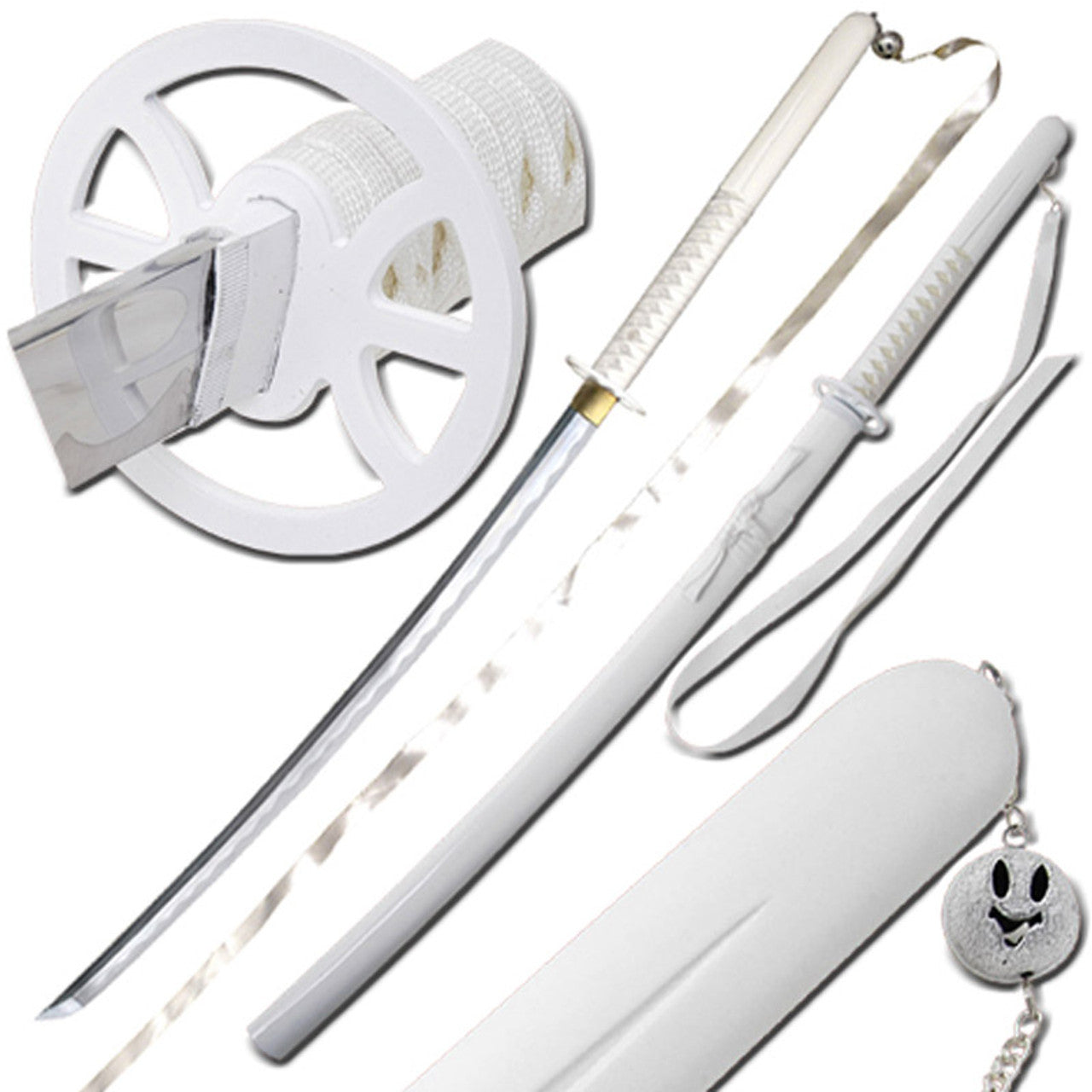 White Snow Anime Replica Carbon Steel Decorative Katana Sword - Tophatter Daily Deals