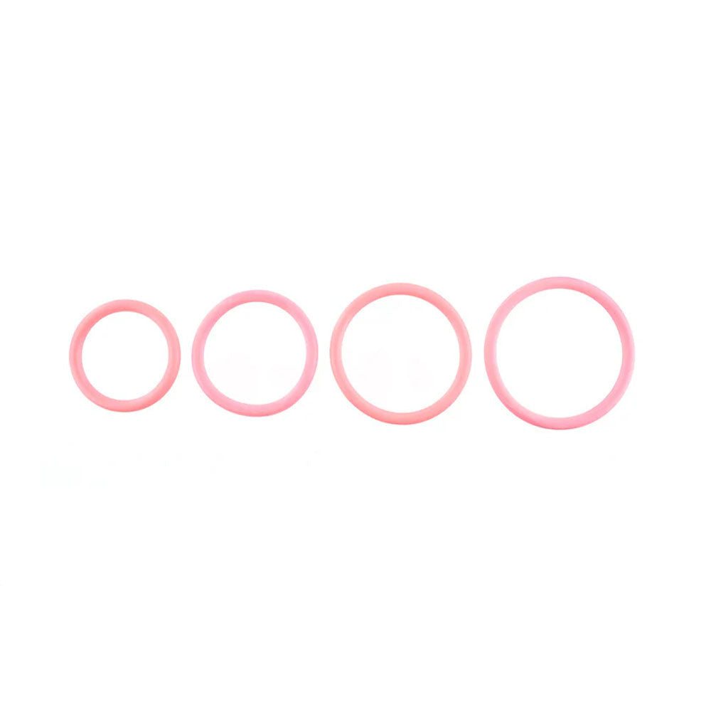 Sportsheets Rubber O-Rings (Coral) – Latex-Free Stretchy Cock Ring Set 4 Pack > Cock Ring > Sets - Tophatter Daily Deals