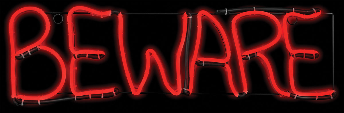Beware Short Circuit "Light Glo" LED Neon Sign Halloween Props & Displays - Tophatter Daily Deals