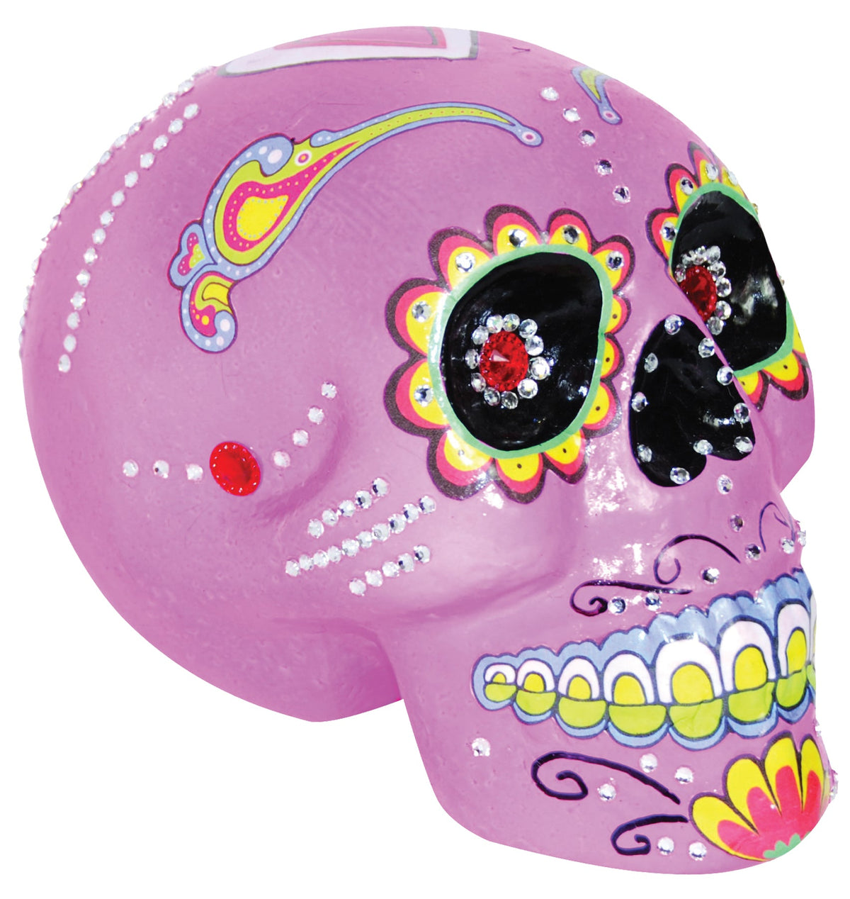 Pink Sugar Skull Halloween Skeleton Decorations - Tophatter Daily Deals