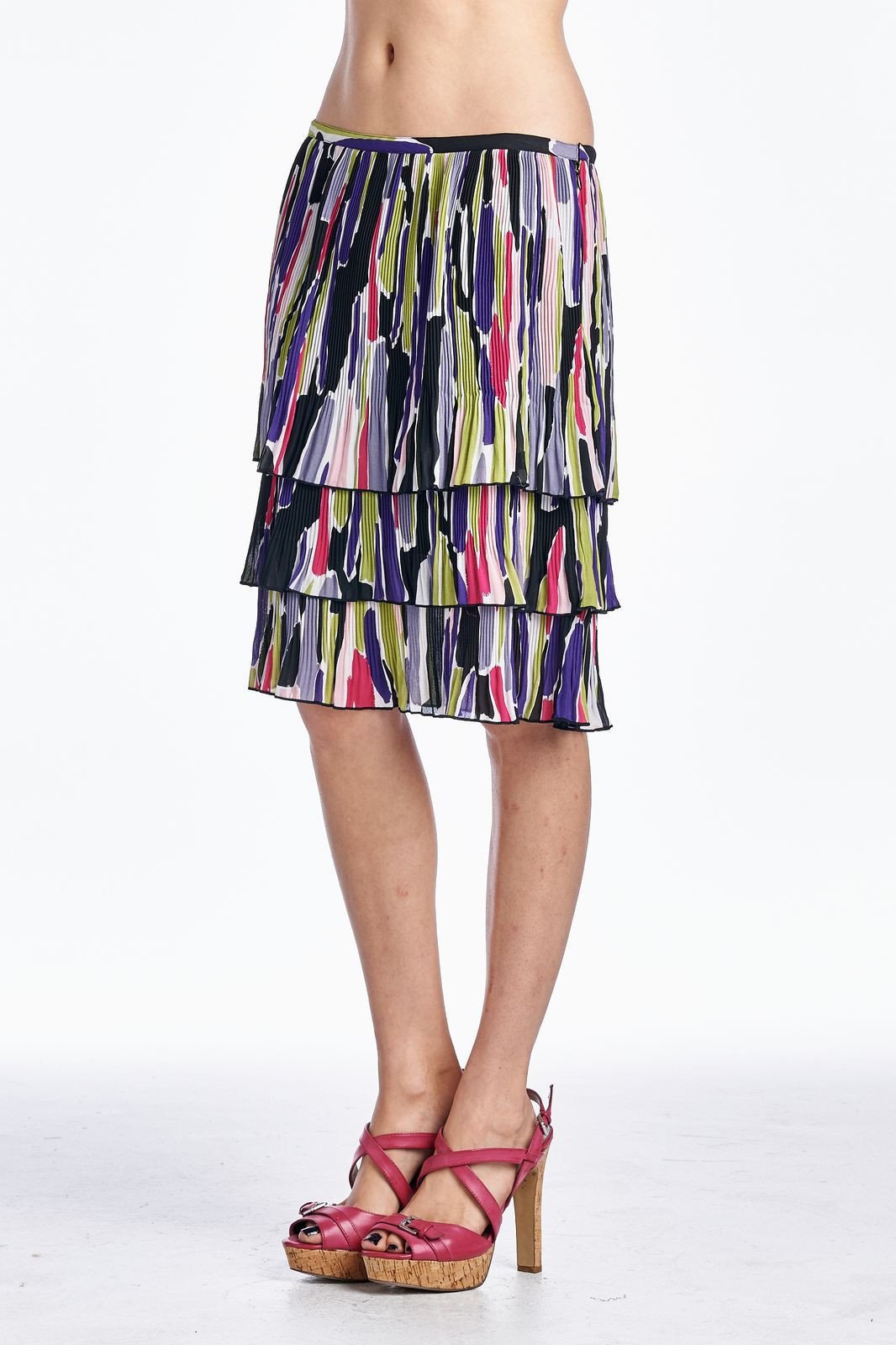 Larry Levine Layered Pleated Skirt Skirts - Tophatter Daily Deals