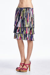 Larry Levine Layered Pleated Skirt Skirts - Tophatter Daily Deals