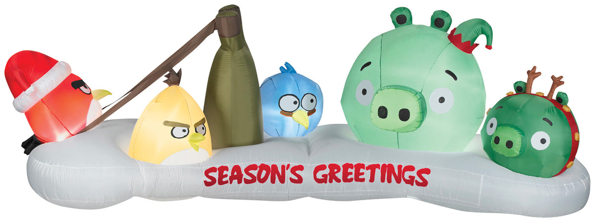 10' Airblown Angry Birds Scene Inflatable Halloween Inflatable Decorations - Tophatter Daily Deals