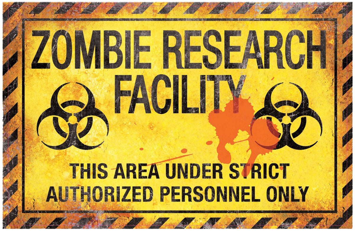 Zombie Research Factory Metal Sign Zombie Halloween Costumes - Tophatter Daily Deals