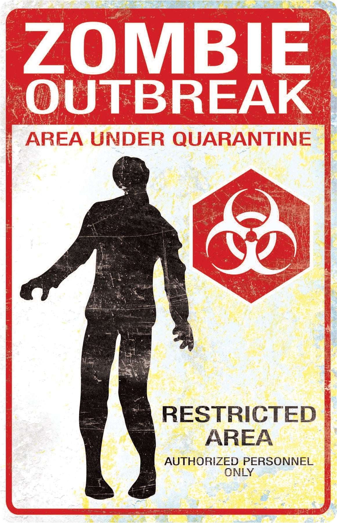 Zombie Outbreak Metal Sign Zombie Halloween Costumes - Tophatter Daily Deals