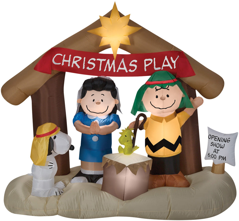 Airblown Peanuts Nativity Scene Halloween Inflatable Decorations - Tophatter Daily Deals