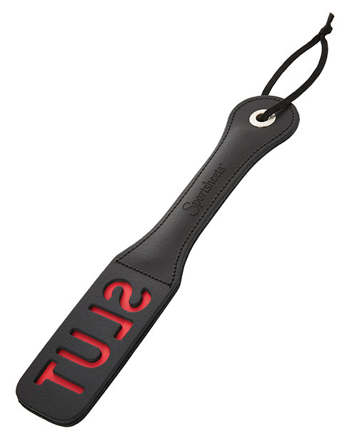 Sportsheets 12" Leather Slut Impression Paddle Paddles - Tophatter Daily Deals