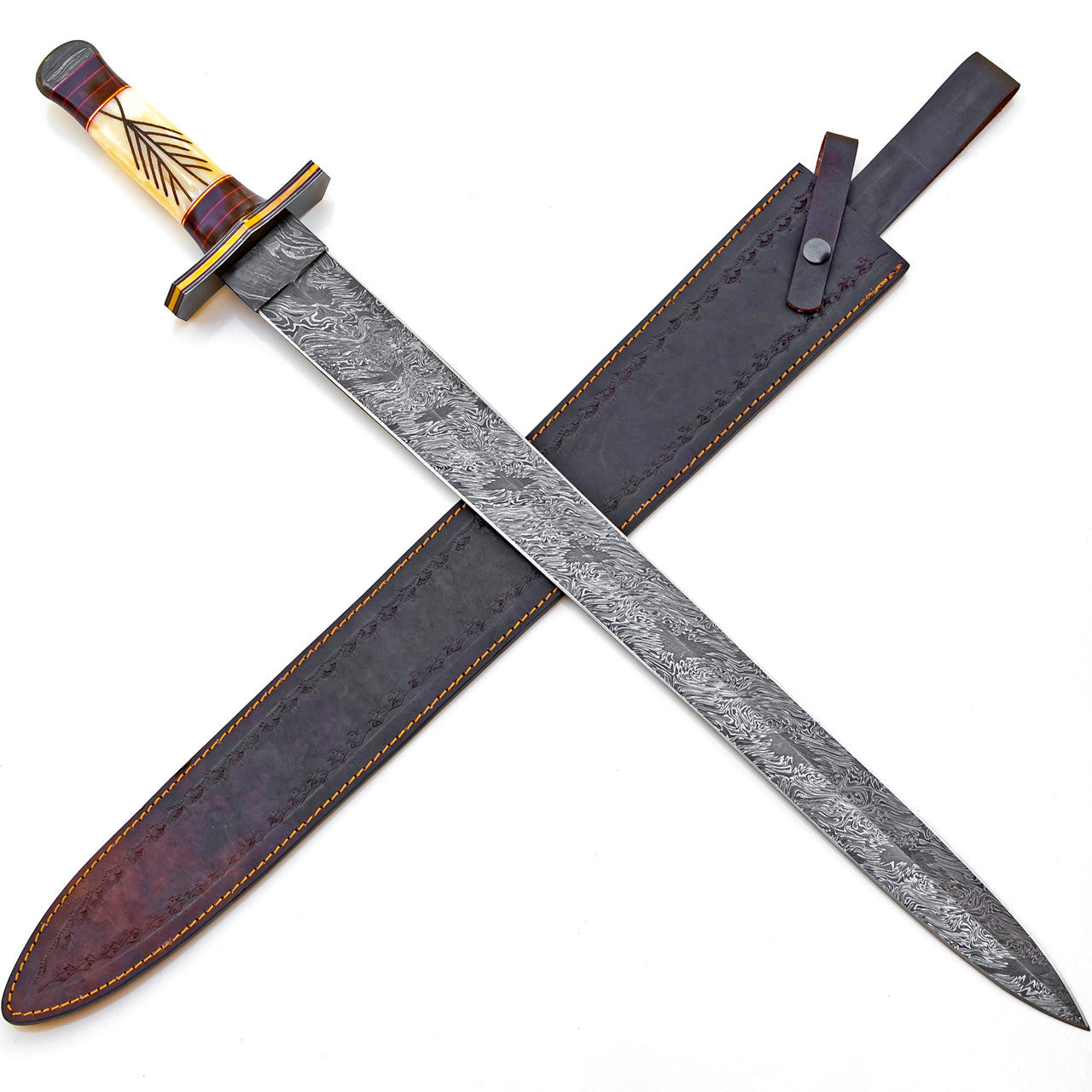 Sword in Storm Firestorm Damascus Viking Sword Swords - Tophatter Daily Deals