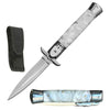 8.25" White Pearl Handle Automatic Lever Lock Stiletto Knife - TOPHATTER'S ARMORY DEALS Collectible Weapons - Tophatter Daily Deals