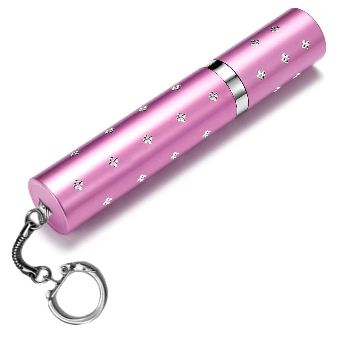 Pink Rechargeable Lipstick Self Defense Flashlight Stun Gun w/ Key Ring - Tophatter's Guns'N'Weapons Store Collectible Weapons - Tophatter Daily Deals
