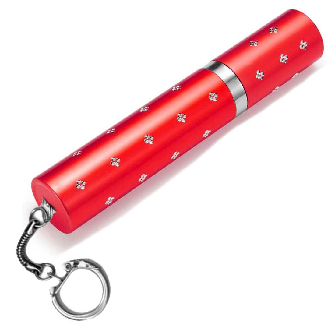 Red Rechargeable Lipstick Self Defense Flashlight Stun Gun w/ Key Ring - Tophatter's Guns'N'Weapons Store Collectible Weapons - Tophatter Daily Deals
